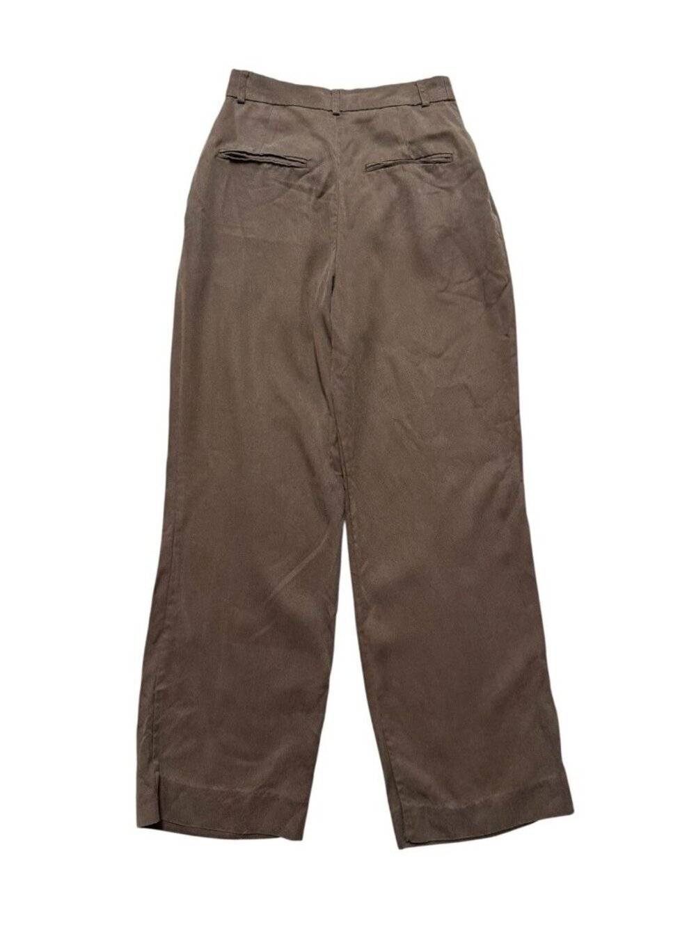 Reformation Brown Tencel High Rise Pleated Pants Size 0 Wide Leg - Picture 2 of 4